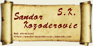 Šandor Kozoderović vizit kartica